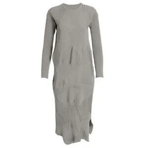 Issey Miyake Kone Knitted Ribbed Long Sleeve dress F/W 2023 Designer $950